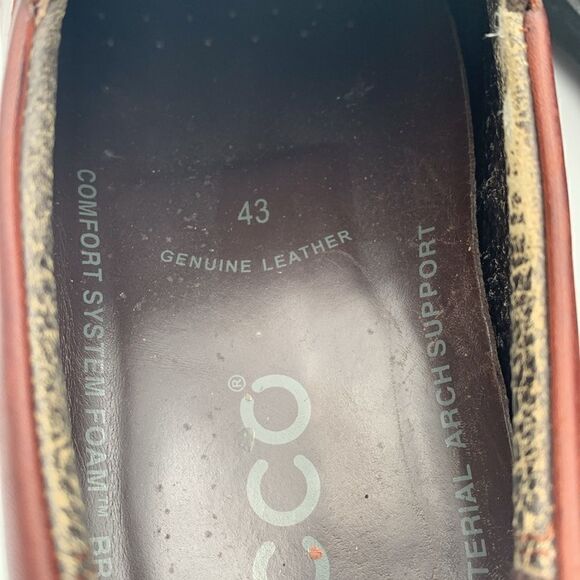 ECCO mahogany, brown leather slip on men’s loafers ￼size 43 main image 5